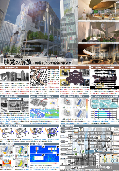 触覚の解放-風塔を介して新宿に馴染む -　芝浦工業大学・京都工芸繊維大学・東京工業大学